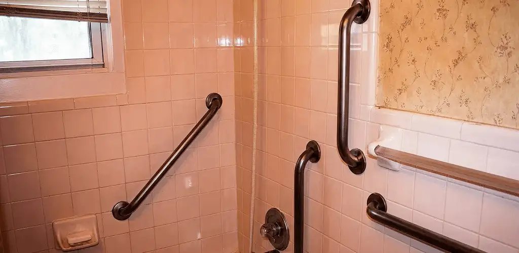 Shower grab bar installation for bathroom safety and accessibility in Kansas City, KS