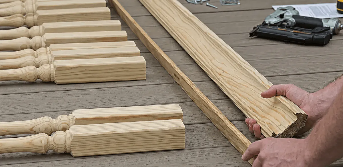Handrail installation materials and wood components for stair rail work in Kansas City, KS